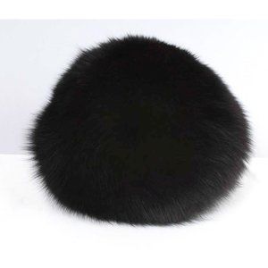 Spikey Black Genuine Mink Cloche Style Hat - Small